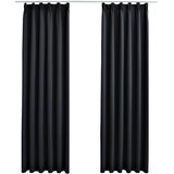 Furnova Zatemnitvene zavese z obešali 2 kosa črne 140x245 cm, (21918082) | Shoptok.si