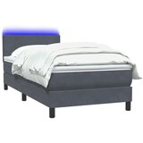 vidaXL Box spring postelja z vzmetnico temno siva 80x210 cm žamet | Shoptok.si