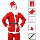 Family Christmas Božičkova obleka 5 delna - jakna, hlače, kapa, brada in pas | Shoptok.si