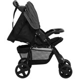  Dječja kolica 3-u-1 tamnosivo-crna čelična | shoptok.hr