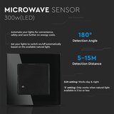 Mikrotalasni senzor pokreta 180° 300W/230V crna | Eponuda.com