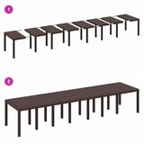 vidaXL Stol za vrt smeđi 400x100x73 cm Poli Ratan, Stol za vrt smeđi 250x100x73 cm Poli Ratan, Stol za vrt smeđi 150x100x73 cm Poli Ratan | shoptok.hr