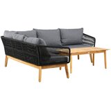 Venture Home vrtna kutna lounge garnitura Chania, prirodna boja / crna | shoptok.hr