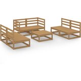  The Living Store Vrtna sedežna garnitura 7-delna medeno rjava trdna borovina - Vrtna Sedežna Garnitura, (21449548) | Shoptok.si