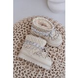 Boto FR1 Children's Snow Boots Insulated With Thick Fur Light Beige Nastira | Eponuda.ba