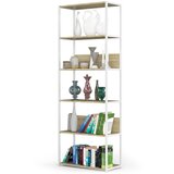 AKORD Regal V Loft Slogu Iz Kovine, Bela/Hrast Artisan, (5000332499) | Shoptok.si
