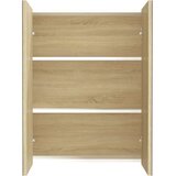 vidaXL Kopalniška omarica z ogledalom 60x15x75 cm MDF bela in hrast | Shoptok.si