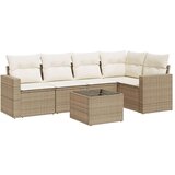 vidaXL 6-dijelni set vrtnih sofa s jastucima bež od poliratana | shoptok.hr