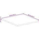 vidaXL Mizna plošča 50x50x2,5 cm kvadratna trden mangov les | Shoptok.si
