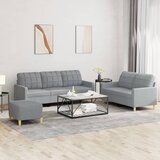  3-dijelni set sofa s jastucima svjetlosivi od tkanine | shoptok.hr