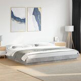 Maison Chic Posteljni okvir - Dvoposteljna postelja - Zakonska postelja betonsko siv 200x200 cm inženirski les-J3191, (21763577) | Shoptok.si