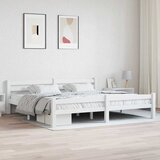  Okvir za krevet od masivne borovine bijeli 200 x 200 cm | shoptok.hr