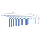  Ročno zložljiva tenda s senčilom 6x3 m modra in bela, (20702795) | Shoptok.si