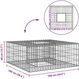  Gabionski uzdignuti krevet Srebrno 100 x 100 x 40 cm - 100 x 100 x 40 cm | shoptok.hr