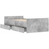  Okvir kreveta s ladicama siva boja betona 90x190 cm | Eponuda.com
