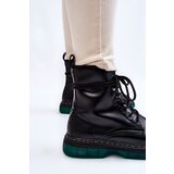 EVENTO Women's Lace Up Boots With Green Sole Black Trinah | Shoptok.si