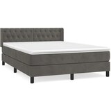  Box spring postelja z vzmetnico temno siva 140x200 cm žamet, (20725622) | Shoptok.si