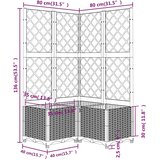  Vrtna sadilica s rešetkom svjetlosiva 80x80x136 cm PP | shoptok.hr