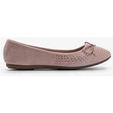 Gemre Pink suede ballet flats with rhinestones Larissa Cene