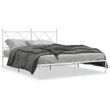  The Living Store Kovinski posteljni okvir z vzglavjem bel 160x200 cm - Posteljni Okvir, (21497857) | Shoptok.si