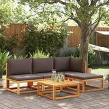  Vrtna sofa bez naslona za ruke s jastucima, drvo akacije i ratan | shoptok.hr