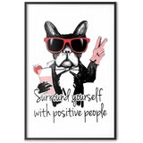  Plakat - Surround Yourself with Positive People 29.7x42 Crni okvir s margom | shoptok.hr
