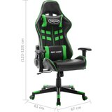 vidaXL Gaming stol črno in zeleno umetno usnje | Shoptok.si