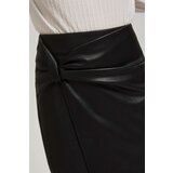 Marisse Black Imitation Leather Trapeze Skirt | shoptok.hr