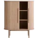 Unique Furniture Omarica v hrastovem dekorju z drsnimi vrati v svetli naravni barvi 100x118x40 cm Meta – | Shoptok.si