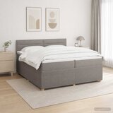  Boxspring krevet s madracem Sivosmeđa 200 x 200 cm Tkanina Slike