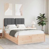  Posteljni okvir z oblazinjenim vzglavjem z vzglavjem Temno siva, (5000103928) | Shoptok.si