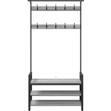 vidaXL Obešalnik za plašče s polico Drugo Siva sonoma 95 x 34 x 184 cm | Shoptok.si