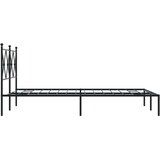 vidaXL Kovinski posteljni okvir z vzglavjem črn 120x190 cm | Shoptok.si