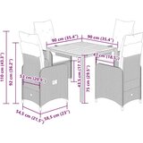  5-dijelni vrtni bistro set od poliratana s jastucima sivi | shoptok.hr