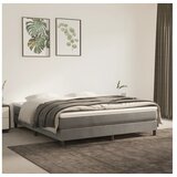  S oprugama i madracem svjetlosivi 160x200 cm baršunasti | shoptok.hr