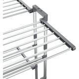  Stalak za sušenje rublja 2 razine i kotači srebrni 60x70x106 cm | shoptok.hr