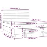 vidaXL Krevet s oprugama i madracem crni 180x200 cm od tkanine | shoptok.hr