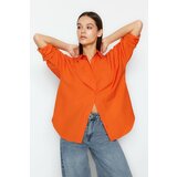Trendyol Orange Oversize/Wide Fit Woven Shirt Cene