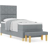 Box Spring Krevet s madracem i klupom svjetlosiv 80x200 cm tkanina | shoptok.hr