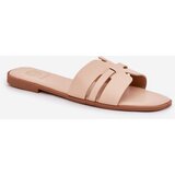 Boto Women's Flat Sandals With Cutouts Eco Leather Beige Ecapus | Shoptok.si