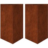  Vrtne žardinjere 2 kom trokutaste 50x43x75 cm Pohabani čelik | shoptok.hr