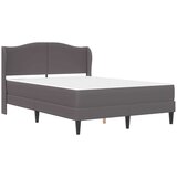  postelja z vzmetnico, umetno usnje, siva, 120×190 cm | Shoptok.si
