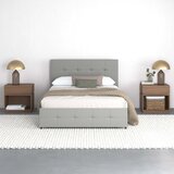 Støraa Sivi tapecirani bračni krevet s prostorom za odlaganje 140x200 cm Rose – | shoptok.hr