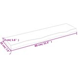  Zidna polica tamnosmeđa 80x20x4 cm od obrađene hrastovine | shoptok.hr