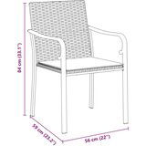  7-dijelni set za blagovanje u vrtu s jastucima - crni poliratan | shoptok.hr