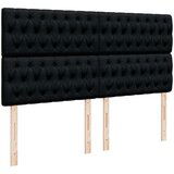 vidaXL Krevet s oprugama i madracem crni 200x200 cm od tkanine | shoptok.hr