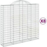  Lučne gabionske košare 8 kom 200x50x180/200cm pocinčano željezo | shoptok.hr