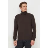 Sisley Volnen pulover moški, rjava barva