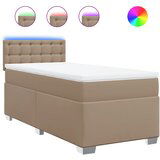vidaXL Krevet s oprugama i madrac cappuccino 100x200cm od umjetne kože | shoptok.hr