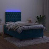  box spring s madracem LED tamnoplavi 120x200 cm baršun | shoptok.hr